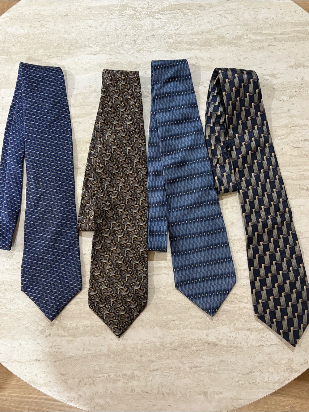 Vintage Men’s Designer Tie Bundle – 90s/Y2K Geometric Silk Neckties